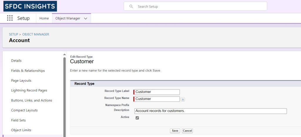 Customer Record Type